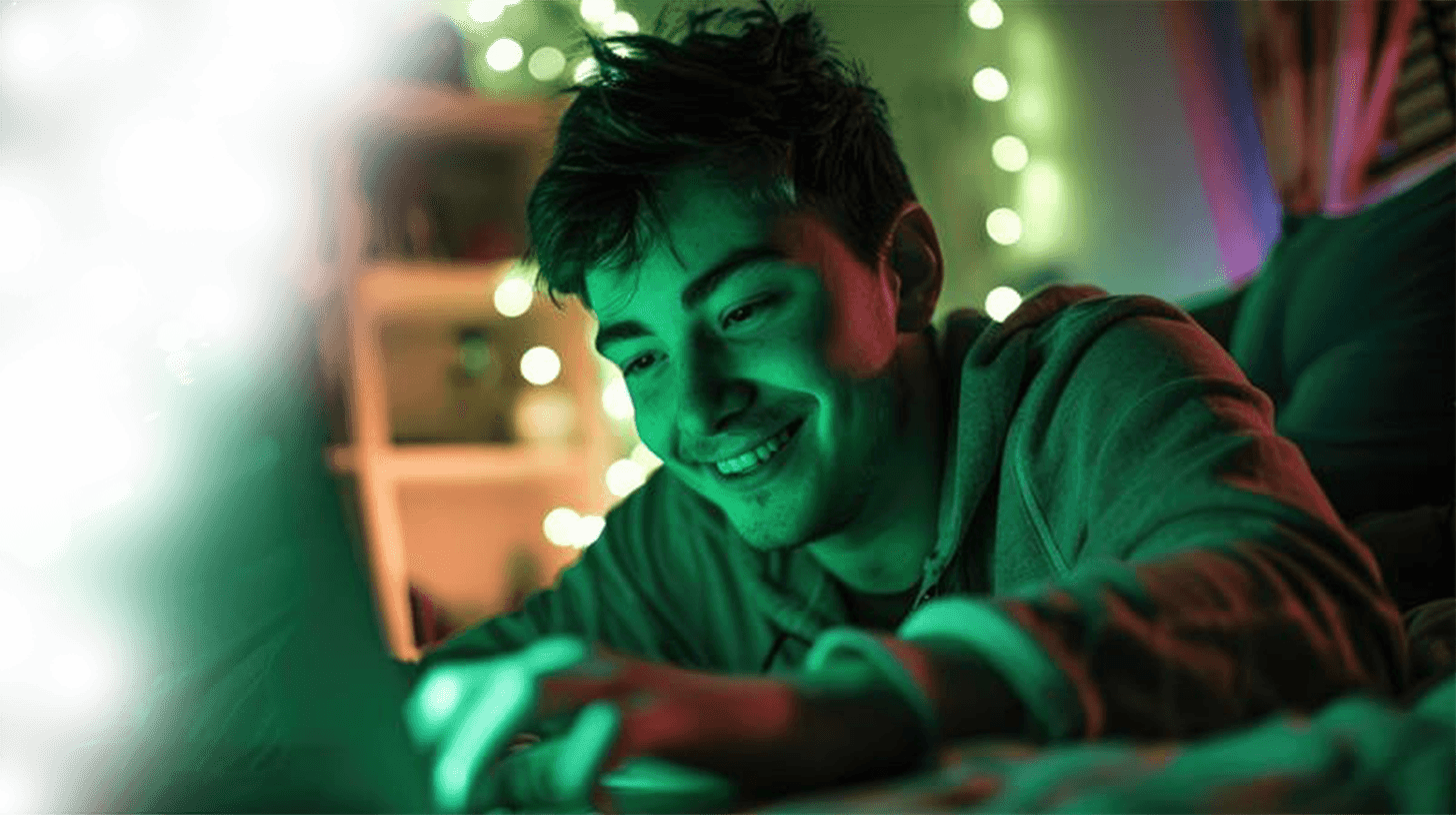 Family enjoying high-speed internet together